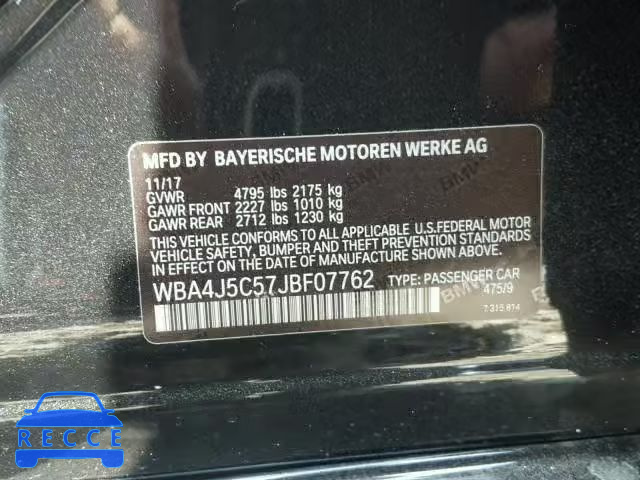 2018 BMW 440I GRAN WBA4J5C57JBF07762 image 9