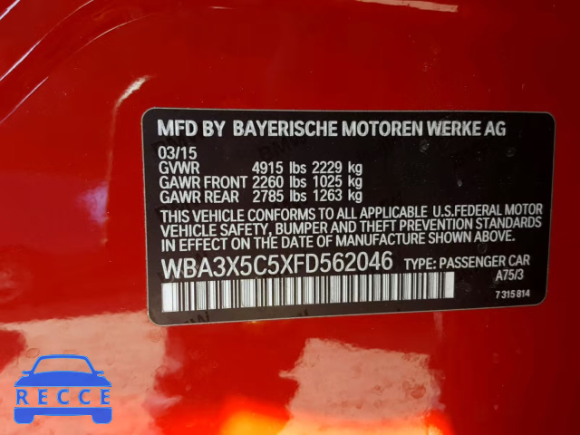 2015 BMW 328 XIGT WBA3X5C5XFD562046 image 9