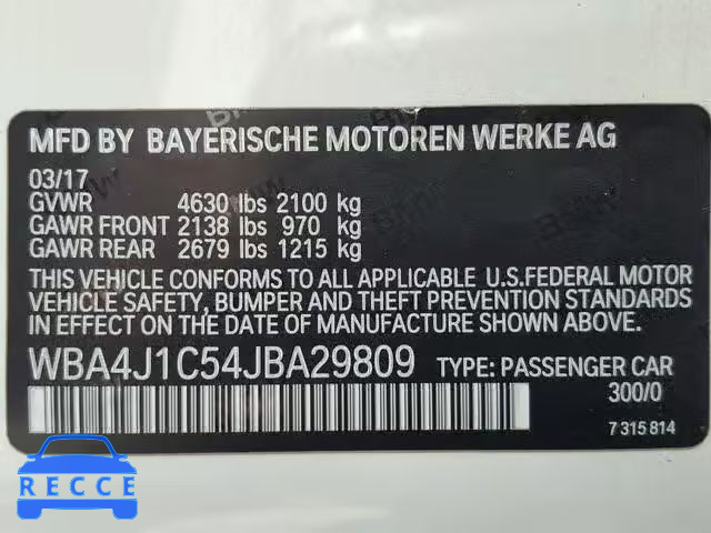 2018 BMW 430I GRAN WBA4J1C54JBA29809 image 9