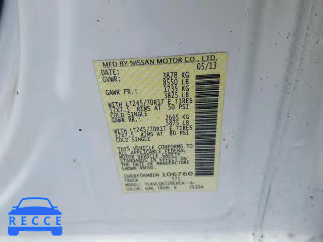 2013 NISSAN NV 1500 1N6BF0KM8DN106760 image 7