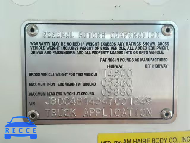 2004 GMC W4500 W450 J8DC4B14547001249 image 9