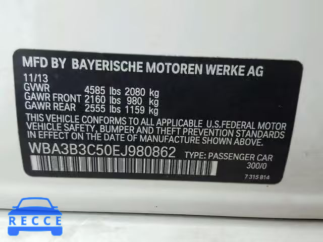 2014 BMW 328 XI WBA3B3C50EJ980862 image 9