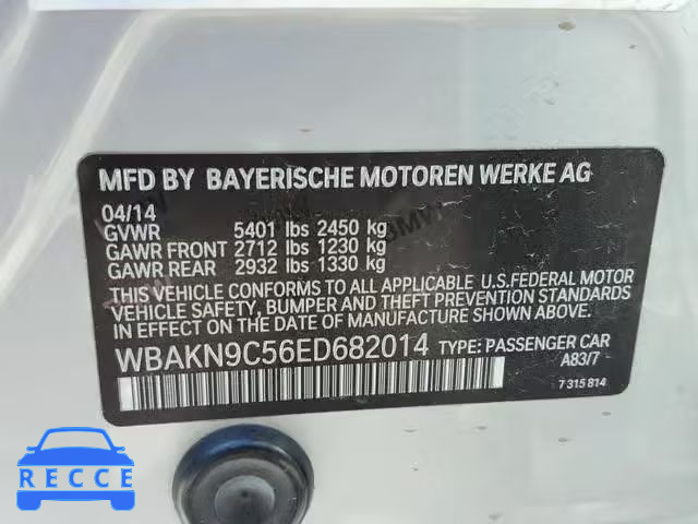 2014 BMW 550 I WBAKN9C56ED682014 зображення 9