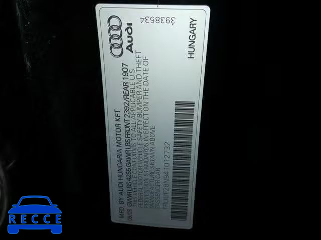 2004 AUDI TT 3.2 TRUUF28N941012732 image 9