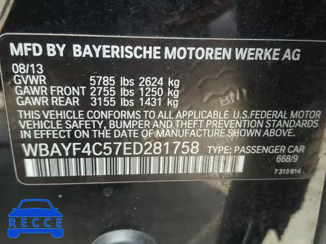 2014 BMW 740 LXI WBAYF4C57ED281758 image 9