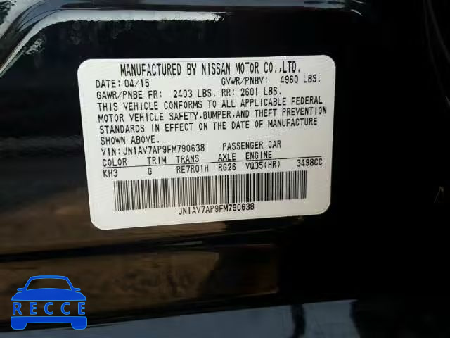 2015 INFINITI Q50 HYBRID JN1AV7AP9FM790638 image 9