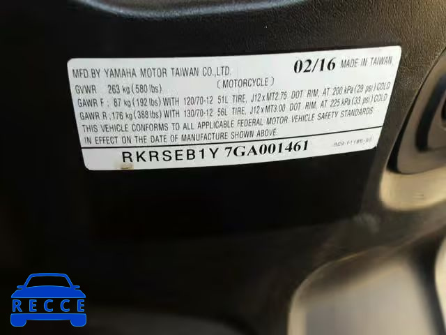 2016 YAMAHA YW125 RKRSEB1Y7GA001461 image 9