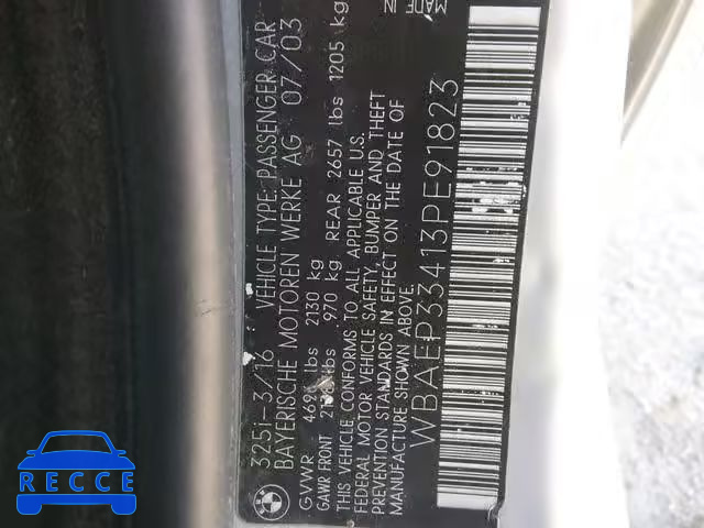 2003 BMW 325 XIT WBAEP33413PE91823 зображення 9