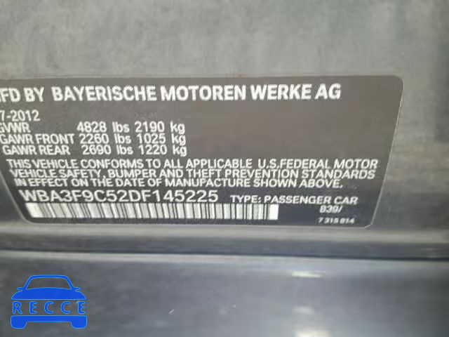 2013 BMW ACTIVEHYBR WBA3F9C52DF145225 зображення 9