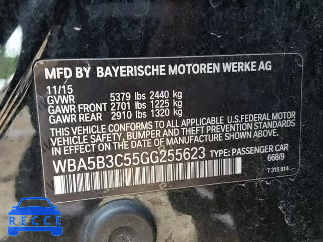 2016 BMW 535 XI WBA5B3C55GG255623 зображення 9