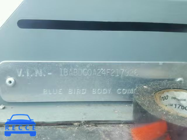 2004 BLUE BIRD SCHOOL BUS 1BABDC0A24F217926 зображення 9