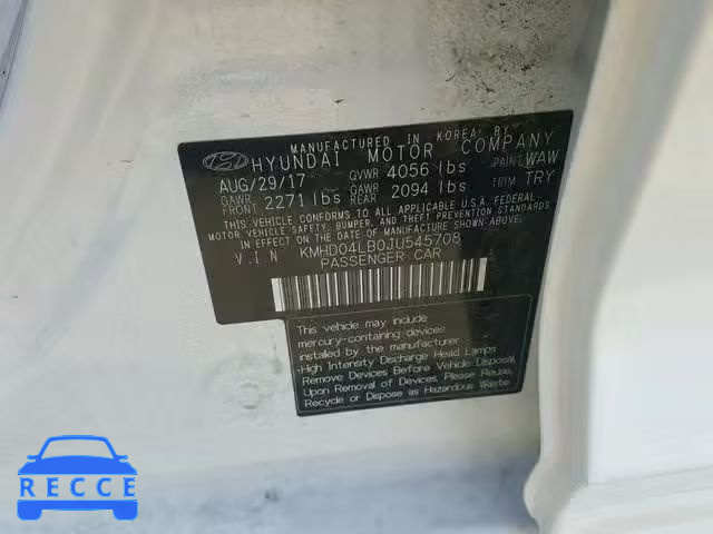 2018 HYUNDAI ELANTRA SP KMHD04LB0JU545708 image 9