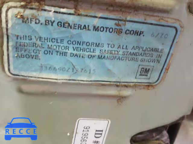 1970 OLDSMOBILE CUTLASS 336690Z137615 image 9