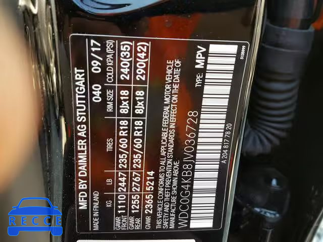 2018 MERCEDES-BENZ GLC 300 4M WDC0G4KB8JV036728 зображення 9