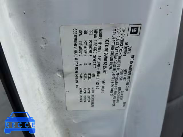 1996 GMC SAFARI XT 1GTDM19W0TB525667 image 9
