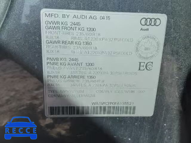 2015 AUDI Q5 PRESTIG WA1VFCFP0FA135521 image 9