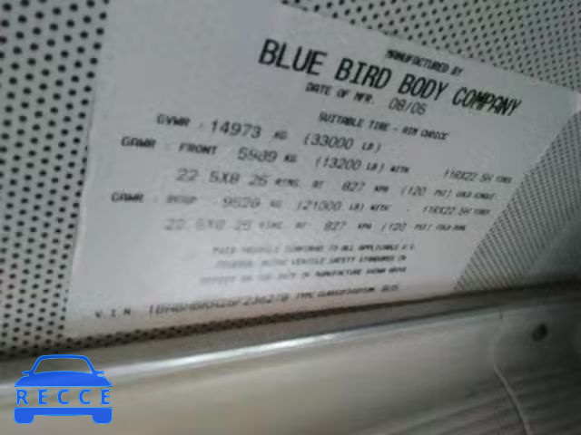 2006 BLUE BIRD SCHOOL BUS 1BABHBKA26F236278 зображення 9