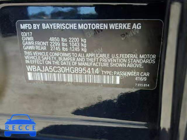 2017 BMW 530 I WBAJA5C30HG895414 image 9