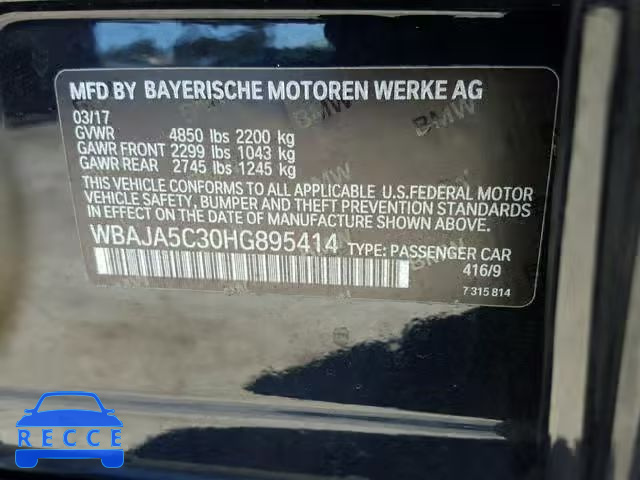 2017 BMW 530 I WBAJA5C30HG895414 image 9