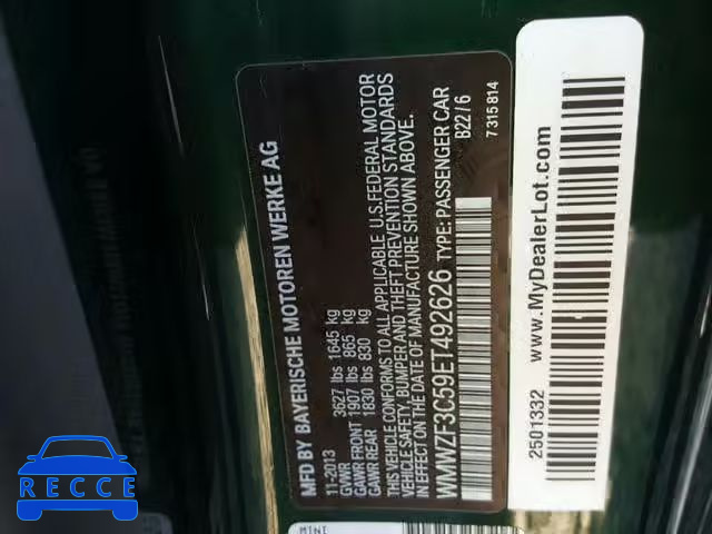 2014 MINI COOPER CLU WMWZF3C59ET492626 image 9