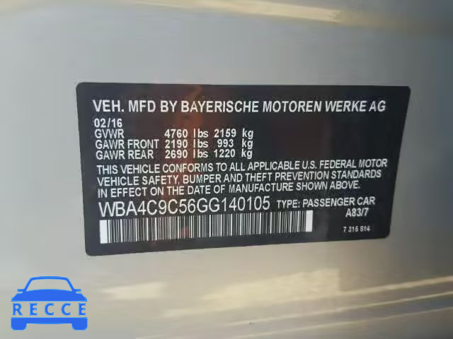 2016 BMW 428 XI WBA4C9C56GG140105 зображення 9