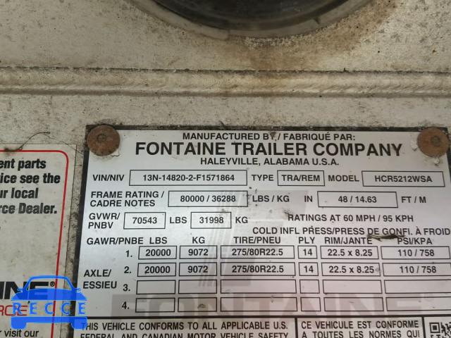 2015 FONTAINE TRAILER 13N148202F1571864 image 9