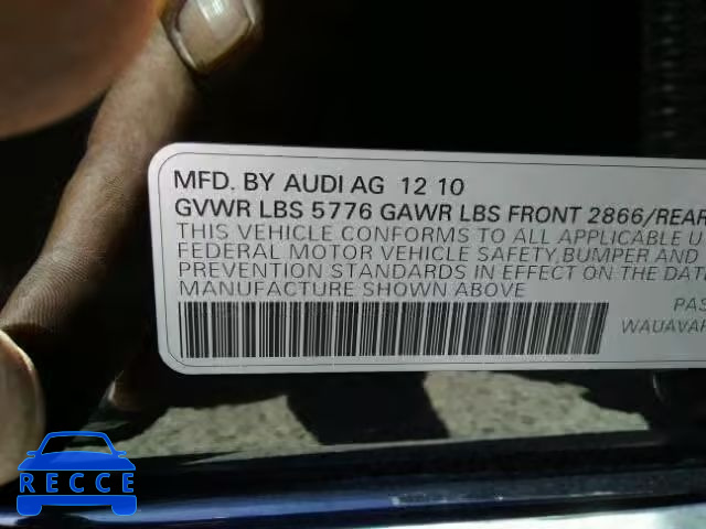 2011 AUDI A8 QUATTRO WAUAVAFD6BN011903 image 9