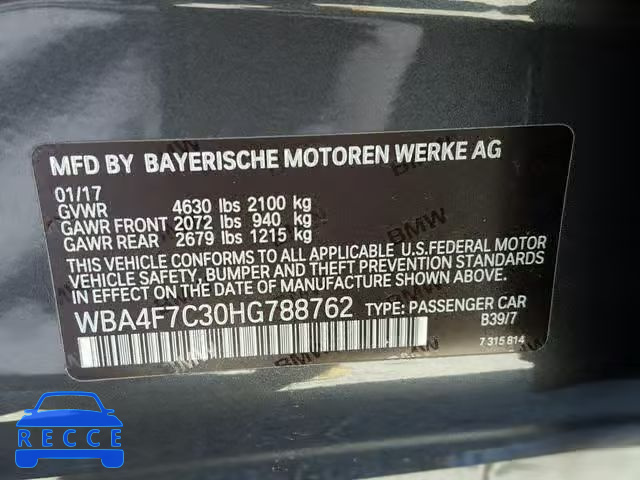 2017 BMW 430I GRAN WBA4F7C30HG788762 image 9