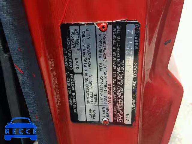 1988 MITSUBISHI MIGHTY MAX JA7FL24D4JP025712 Bild 9