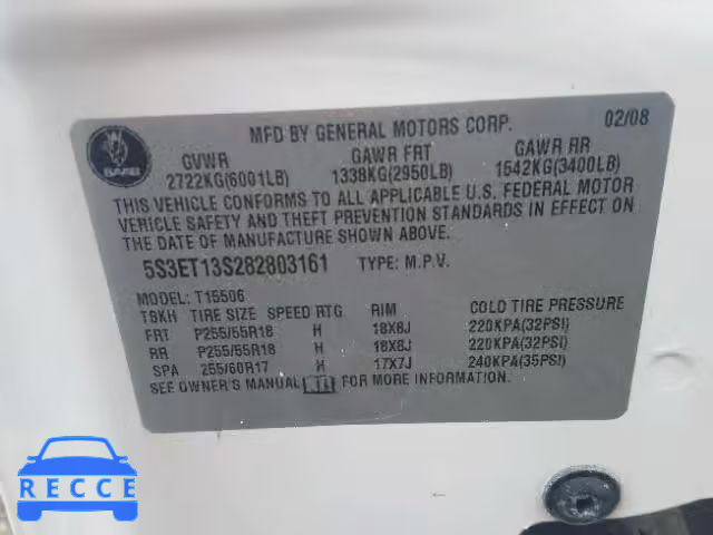 2008 SAAB 9-7X 4.2I 5S3ET13S282803161 image 9