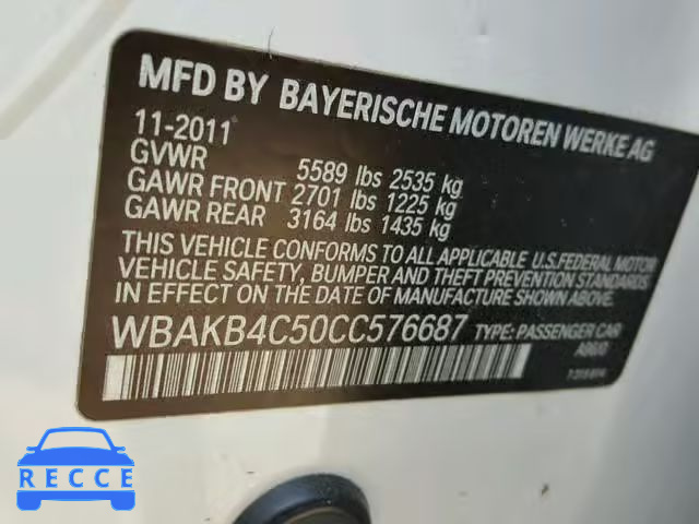 2012 BMW 740 LI WBAKB4C50CC576687 Bild 9