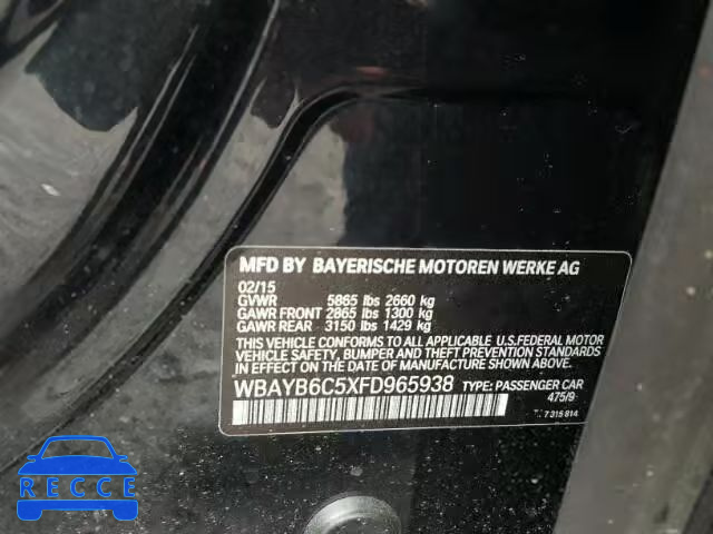2015 BMW 750 XI WBAYB6C5XFD965938 зображення 9