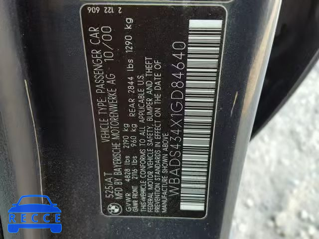 2001 BMW 525 IT AUT WBADS434X1GD84640 image 9