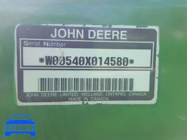 2004 JOHN DEERE TRACTOR W00540X014580 image 9