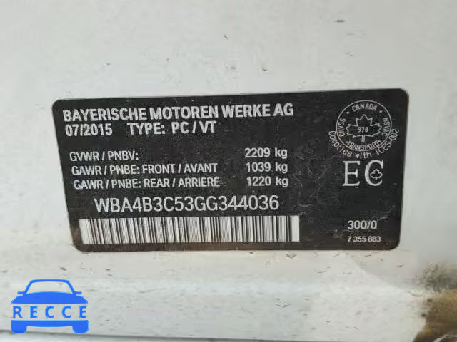 2016 BMW 435 XI WBA4B3C53GG344036 image 9