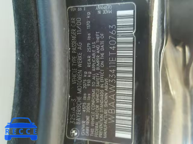 2001 BMW 325 IT WBAAW33411ET40763 image 9