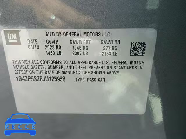 2018 BUICK LACROSSE E 1G4ZP5SZ8JU125958 image 9