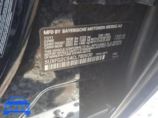 2012 BMW X6 XDRIVE3 5UXFG2C54CL780630 зображення 9