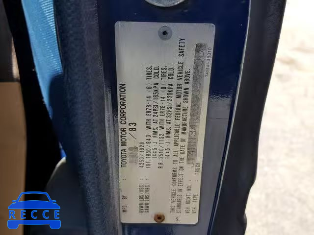 1983 TOYOTA PICKUP 1/2 JT4RN34R6D0085208 image 9