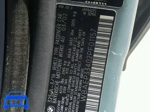 2002 BMW 325 XIT WBAEP33402PF01157 image 9