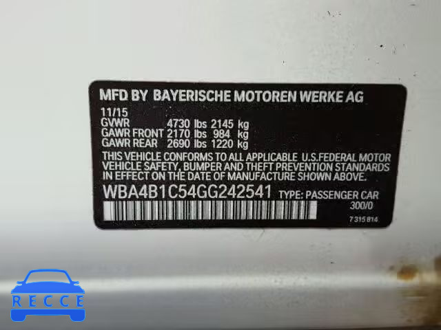 2016 BMW 435 I WBA4B1C54GG242541 зображення 9