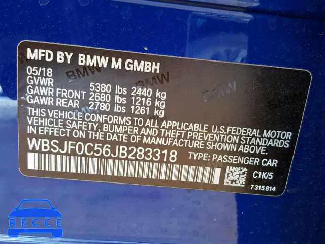 2018 BMW M5 WBSJF0C56JB283318 image 9