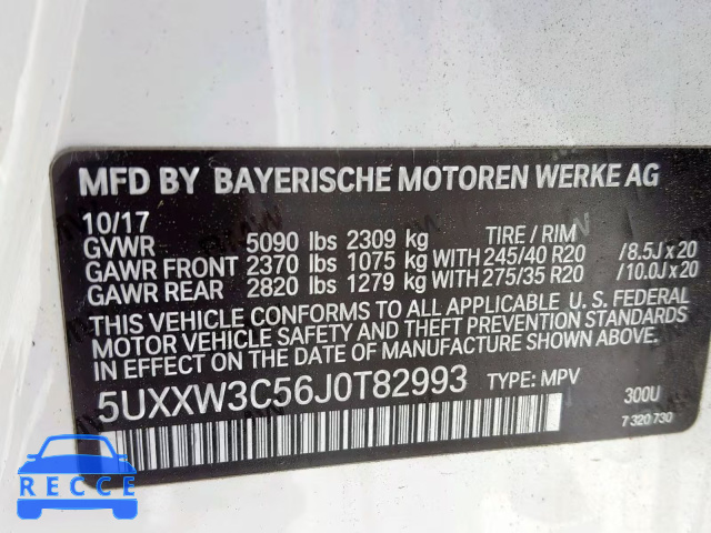 2018 BMW X4 XDRIVE2 5UXXW3C56J0T82993 зображення 9