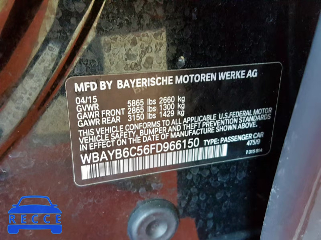 2015 BMW 750 XI WBAYB6C56FD966150 image 9