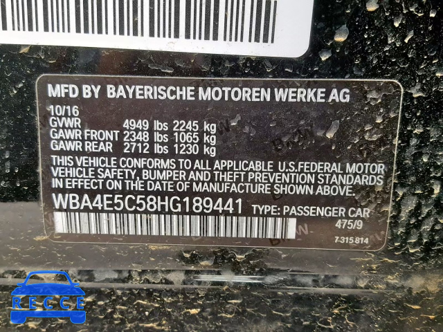 2017 BMW 440XI GRAN WBA4E5C58HG189441 image 9