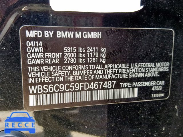 2015 BMW M6 GRAN CO WBS6C9C59FD467487 image 9