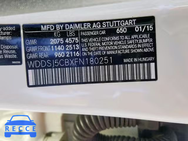 2015 MERCEDES-BENZ CLA 45 AMG WDDSJ5CBXFN180251 image 9