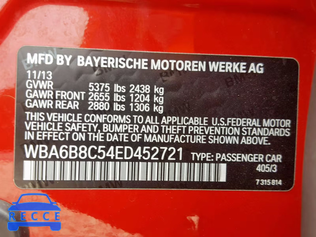 2014 BMW 640 XI WBA6B8C54ED452721 image 9