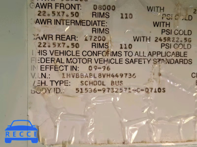 1997 INTERNATIONAL 3000 3800 1HVBBABL8VH449736 image 9
