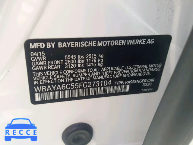 2015 BMW 740 I WBAYA6C55FG273104 зображення 9